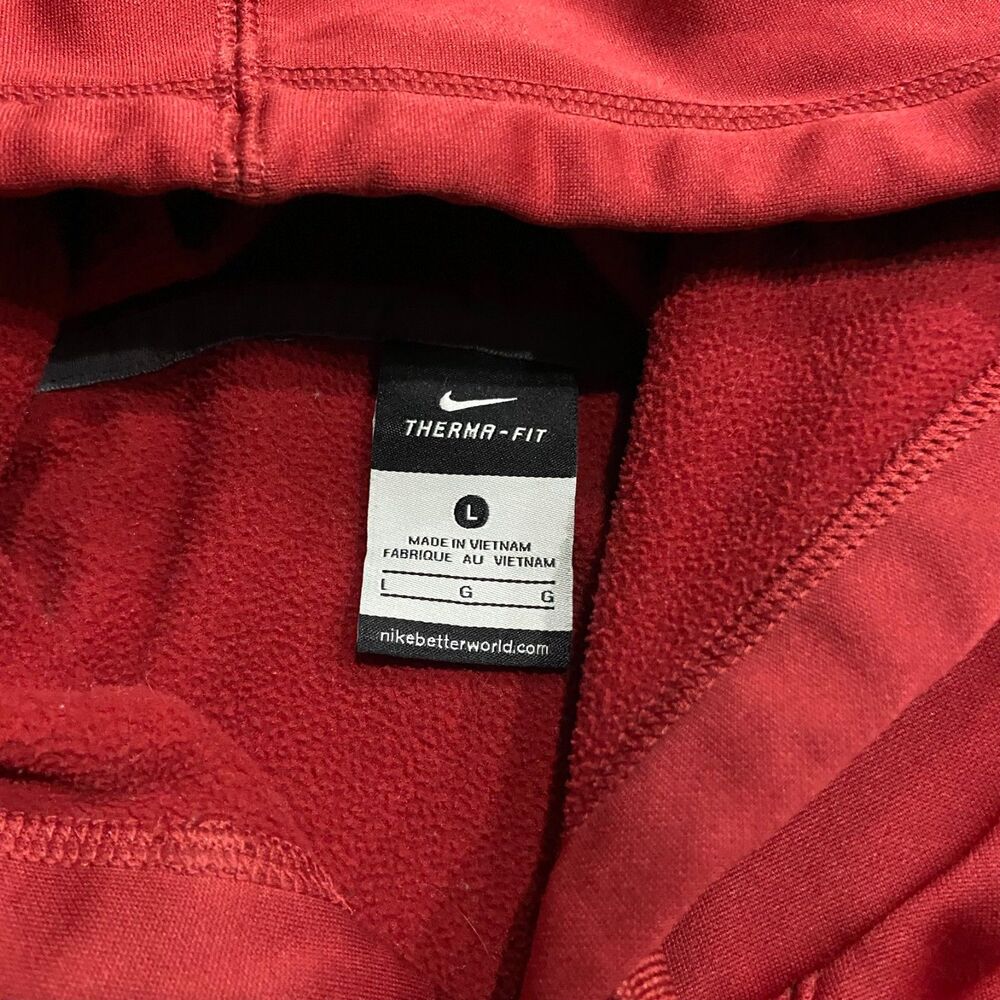 Nike Athletic Thermafit NCAA Alabama Crimson Tide Maroon Hoodie Men's Size Large - Picture 7 of 9
